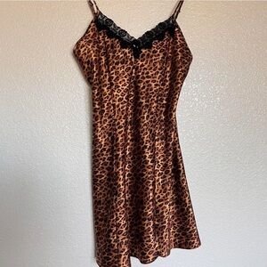 leopard print slip dress